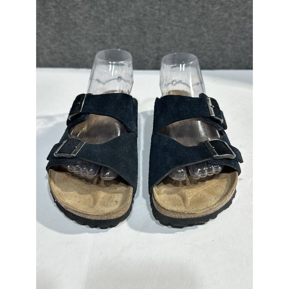 Birki’s Birkenstock Arizona Sandals Black Suede Buckles Women’s EU 39 US 8 N - Picture 3 of 10